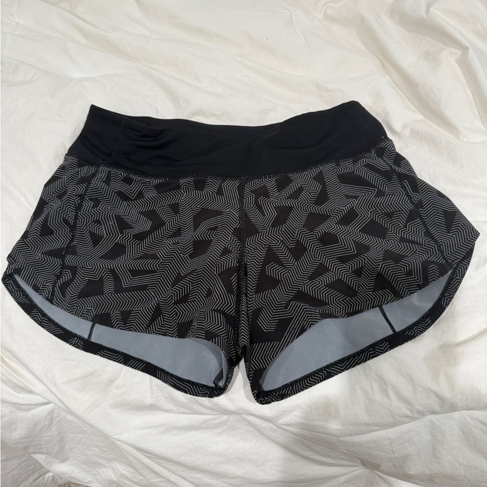 lululemon athletica Black Geometric Women's Shorts